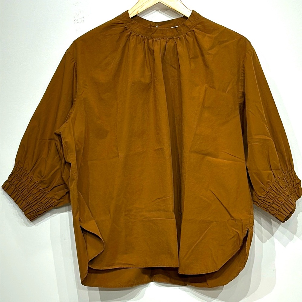 Uniqlo Cotton High-Neck Short Sleeve Top